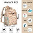 thumbnail image 6 of Corgi Dog and Flower Florals Backpack for School,Cute School Bag,Schoolbag with Adjustable Shoulder Straps & Padded Back,15.25"x11.5"x5.25", 6 of 6
