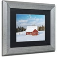 thumbnail image 2 of Trademark Fine Art "Red Barn In Snow" Canvas Art by Michael Blanchette Photography Black Matte, Silver Frame, 2 of 4
