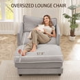 thumbnail image 6 of Muumblus Oversized Lounge Chair with Ottoman, Plush Cloud Accent Armchair for Living Room, Bedroom, Gray Chenille, 6 of 11