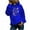 Blue, variant on Women Plus Size Hoodies Clearance Long Sleeve Butterfly Print Hooded Pocket Casual Sweatshirt Top