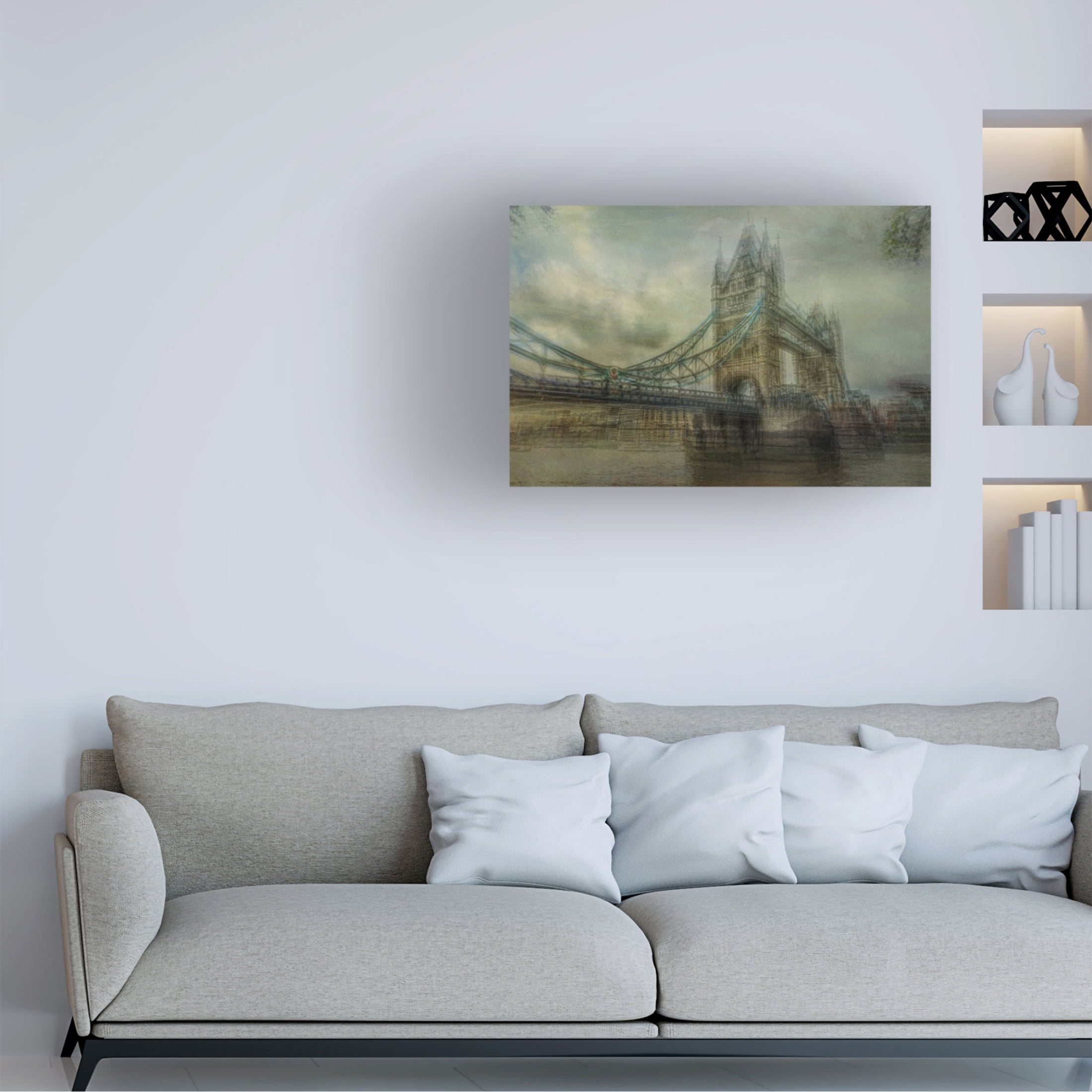 Canvas Wall Art - Orkidea W. 'The Tower Bridge' Wall Art for Living Room, Bedroom, or Office D?cor by Trademark Fine Art - 32 x 22 Inches