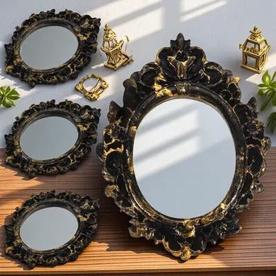 Pretyzoom 4Pcs Small Vintage Photo Frame Resin Craft for Jewelry Display