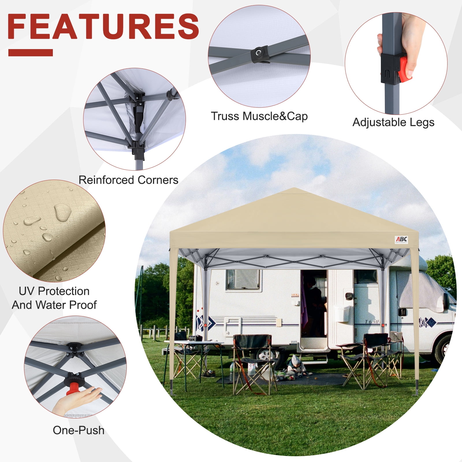 ABCCANOPY 10 x 10 Beige Outdoor Pop up Canopy Tent Philippines | Ubuy
