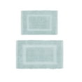 thumbnail image 2 of Jean Pierre New York Sophie Border 100% Cotton Non-Slip Bath Mat Set - Pale Blue - 17x24/20x32, 2 of 8