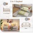 thumbnail image 6 of Senfot Twin Size Metal Daybed with Trundle, Sofa Bed Frame with Charging Station & LED Lights, Perfect for Living Room, Guest Room, Apartment, White, 6 of 9