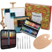 MEEDEN 46 Pcs Oil Painting Set with Beech Wood Tabletop Easel,12MLX24Oil Paint Tubes with Paint Brushes Set,Palette Knife Set with Wood Palette Tray,Perfect for Beginning Artists, Students and Kid
