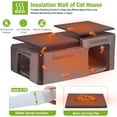 Outdoor Cat House with Insulated Liner Feral Cat Shelter for Winter