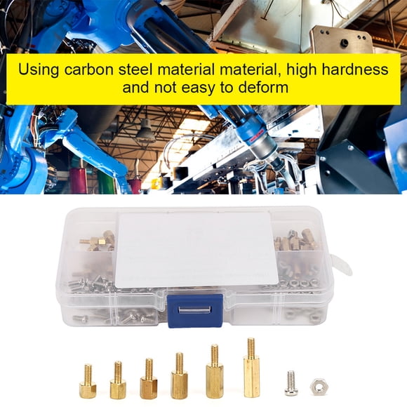 Marhynchus 180Pcs Brass Spacer Standoff Screw Nut Assortment Kit With Box, Carbon Steel Standoff Set 1-Way With Box
