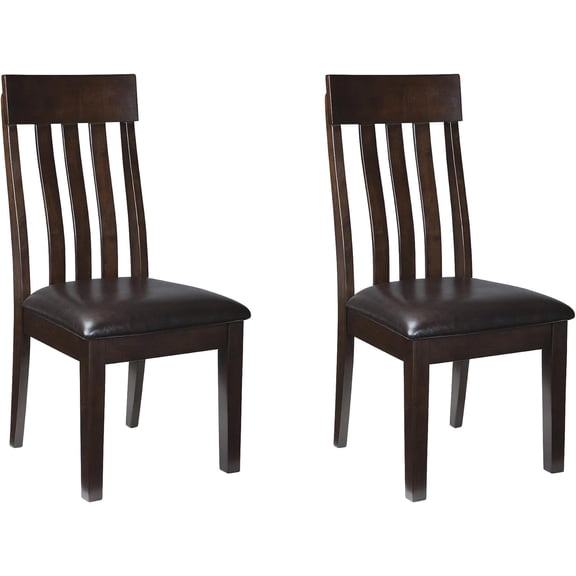 Faux Leather Cushioned Rake Back Dining Chair Count Dark