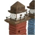 thumbnail image 4 of 5"W, 10"H Red Wood Distressed Light House Sculpture with Blue and Brown Accents, by DecMode (2 Count), 4 of 13