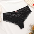 thumbnail image 1 of Tanga de encaje sexy de alta gama para mujer, lencería con lazo cruzado en la cintura a media altura, 1 of 6
