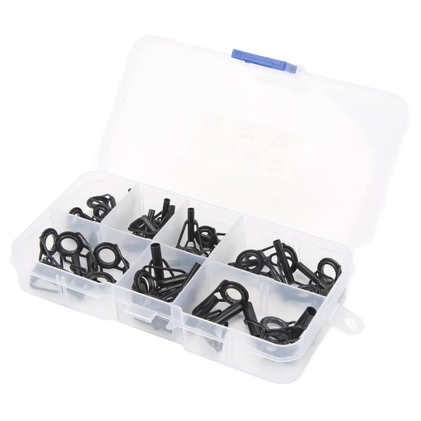 Juego de 35 anillos guía de acero inoxidable y cerámica para pesca, señuelos, cañas de pescar y accesorios