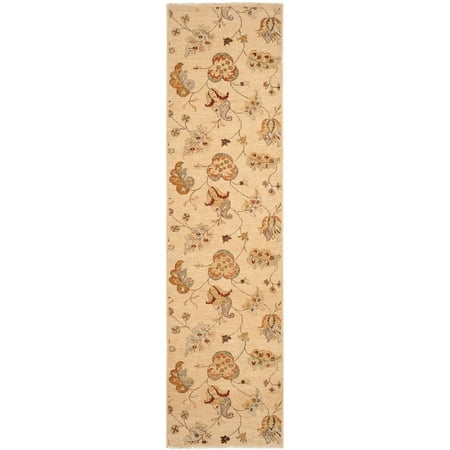Safavieh Agra Collection AGR370A Hand-Knotted Beige Premium Wool Runner (2  6  x 10  ) Each rug is handmade with plush premium 100-percent hand-spun wool Each rug is handmade with plush  premium  100-percent hand-spun wool This traditional rug will give your room an elegant accent This runner measures 2 6  x 10  For over 100 years  Safavieh has been crafting rugs of the higest quality and unmatched style