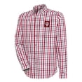 thumbnail image 2 of Men's Antigua Crimson Indiana Hoosiers Tending 2 Tri-Blend Long Sleeve Button-Down Shirt, 2 of 3
