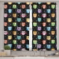 thumbnail image 2 of Ambesonne Owls Valance & Curtain, Funny Confused Serious, 55"x45", Black Multicolor, 2 of 6