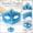 A003- Blue, variant on Purple Venetian Masquerade Masks for Women 7 X 4 Inch Lace Masquerade Mask Rhinestone Accent for Halloween Party Mardi Gras Events Prom Evening 1 Pack