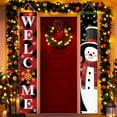 thumbnail image 5 of Merry Door Banner Porch Sign Welcome Banner Suitable For Family Festivals Winter Santa Background Hanging Courtya, 5 of 5