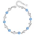 thumbnail image 1 of Pulsera de plata 925 para mujer, pulseras chapadas en oro con circonitas en forma de corazón, regalo de cumpleaños para mujeres, regalo para mamá, 1 of 5
