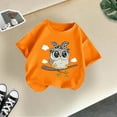 thumbnail image 4 of Curuila Kid Girls Tops Cartoon Print Crew Neck Short Sleeve Tee Summer Casual Loose T Shirt Orange Size 6-8 Years, 4 of 4