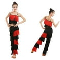 thumbnail image 5 of Kiijoy Girls 2 Piece Latin Ballroom Dance Outfits Tassel Camisole Fringe Pants Modern Dancewear, 5 of 6