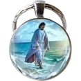 thumbnail image 2 of Religious Faith Jesus Art Photo Glass Keychain, 2 of 2