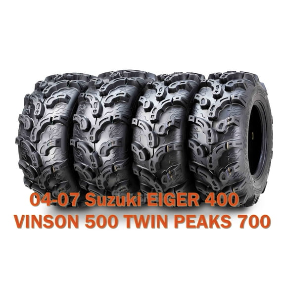 (4) WANDA 25X8X12 25X10X12 fit 04-07 Suzuki EIGER 400 VINSON 500 TWIN PEAKS 700 ATV Tire Set Super Mud