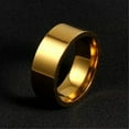 thumbnail image 3 of 8mm Titanium Steel Blue/Gold/Silver/Rainbow Bands Men's Polished Ring Size 7-12, 3 of 9