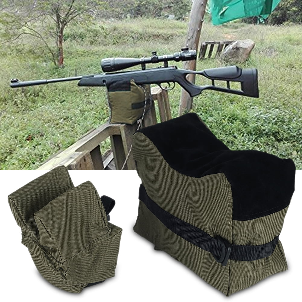 Qiilu Unfilled Front Rear Shooters Gun Rest Sand Bags Shooting
