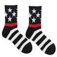 thumbnail image 2 of Mens Soft Quarter Socks 4th of July Casual Cotton Socks Stretch Thin Patriotic Men's Mid Crew Socks Black, 2 of 3