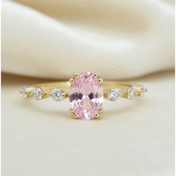 Pink Sapphire Ring, Handmade Ring, Engagement Ring, Sapphire Ring, Silver Wedding Ring, Promise Anniversary Ring