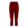thumbnail image 5 of WCMZJ Capri Leggings for Women Tummy Control Butt Lifting Workout Capri Yoga Pants Lace Appliqué Summer Beach Capris Red L, 5 of 6