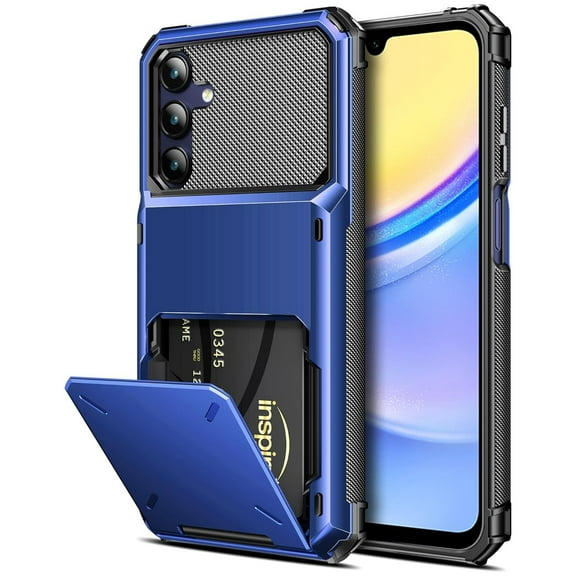 Wallet Case for Samsung Galaxy A35 5G,Dteck Case with 4-Card Credit Card Holder Slot Shockproof Cover Hybrid Heavy Duty Protection Armor Phone Case Compatible with Galaxy A35, Blue