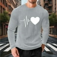 thumbnail image 5 of EchfiProm Mens Graphic Tees Gray Shirts Valentine Graphic Athletic Heart Long Sleeve Tops for Big and Tall Men 3XL, 5 of 8