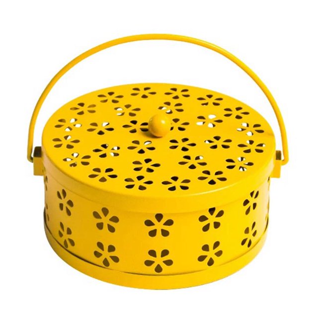 ruzhgo Iron Box Hollow Case with Handle Fireproof Box Yellow