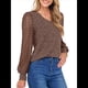 thumbnail image 2 of Blusas de Encaje de Larga para Mujer, Suéteres de Cuello en V A para Otoño 2025, Atuendos Elegantes e Informales de Invierno Marrón Oscuro XL, 2 of 8