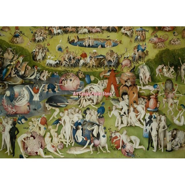 Póster de Bosch Hieronymus The Garden of earthal Delight, impresiones clásicas famosas, arte de pared, pintura en lienzo, decoración del hogar para sala de estar