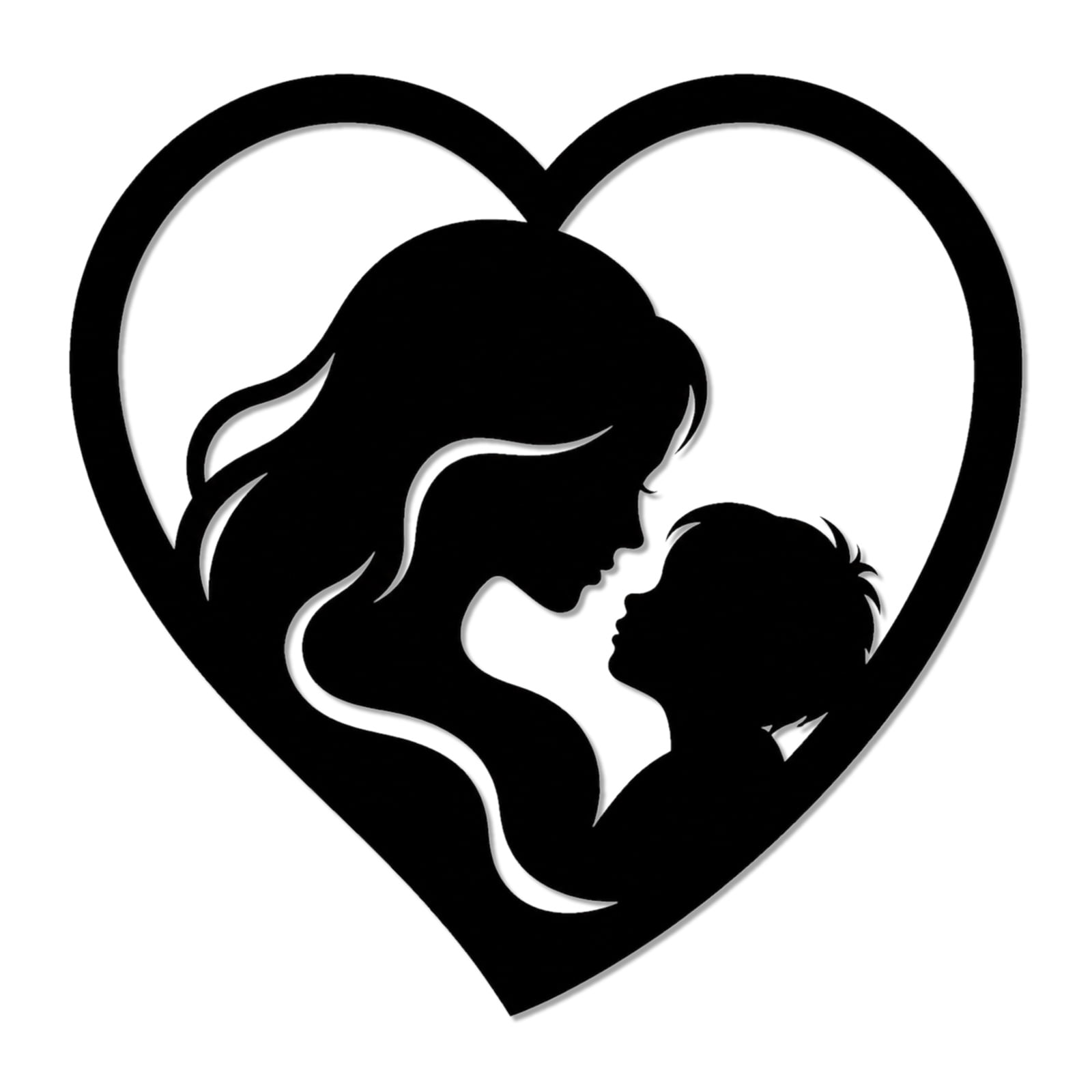 Mother and Child Heart Metal Wall Art WallArt Decor Metal Outdoor Decor Metal Signs Modern Minimalist Aesthetic Artwork Elegant Home Decoration for Living Room and Bedroom Wall Hanging Art