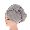 thumbnail image 1 of Microfiber Fast Drying Towel Turban Towel Wrap Bath Spa Head Cap Hat Gray, 1 of 10