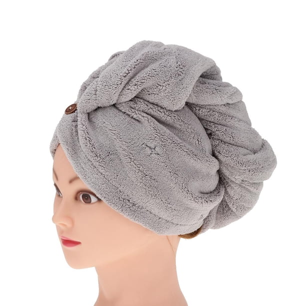Toalla para secar el cabello Colcomx suave súper absorbente 25.6 x 8.7 gris
