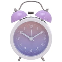 REGALWOVEN Metal Alarm Clock Gradient Colorful Design, Lound Clear Alarms for Bedroom, Living Room Purple 3.3"L x 2.0"W x 5.1"H