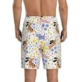 thumbnail image 3 of Kdxio Floral Puppy Print Mens Sleep Shorts Bottoms Soft Comfy Pajama Wear Pants with Drawstring Pockets, 3 of 7