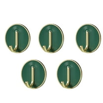 Nkmbld 5PC Wall Hooks for Coat and Towel, Waterproof and Rustproof Self Adhesive Hooks for Bathroom Kitchen Outdoor and Home Improvement, Green