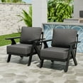 thumbnail image 2 of EAGLE PEAK Urban Slate Modern Patio Accent Chair Set of 2 with Thick Cushions, Black/Gray, 2 of 8