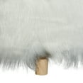 thumbnail image 5 of DecMode Polyester Stool with Faux Fur, White, 5 of 11