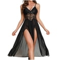 thumbnail image 2 of Taylonsss Womens Lace Nightgown Delicate V Neck Spaghetti Strap Sheer Mesh Sleep Dress Soft Sleepwear, 2 of 9