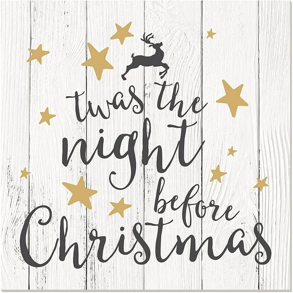 Twas The Night Before Christmas Wooden Wall Sign 12x12