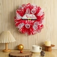thumbnail image 4 of XYAIYT Christmas Wreath Front Door Artificial Flower Linen Bow Weather Resistant Outdoor Indoor Hanging Decoration Long Lasting Texture Material Versatile Wall Centerpiece 14.2in Red, 4 of 6