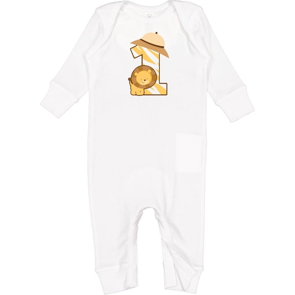 Inktastic Safari 1st Birthday Jungle Animal 1 Year Old Baby Romper Coveralls