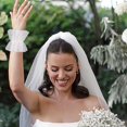 thumbnail image 4 of 1 par de guantes de ópera para mujer con puños de encaje blanco y perlas, puños cortos de gasa de nailon, puños de malla, accesorios de disfraz, 4 of 7