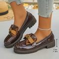 thumbnail image 4 of Xucatan Women's Patent Leather Bow Loafers, Chunky Heel Slip On Shoes with Thick Sole, Round Toe British Style Casual Pumps, Versatile Plus Size Design for Spring Summer Daily Gift, 4 of 9